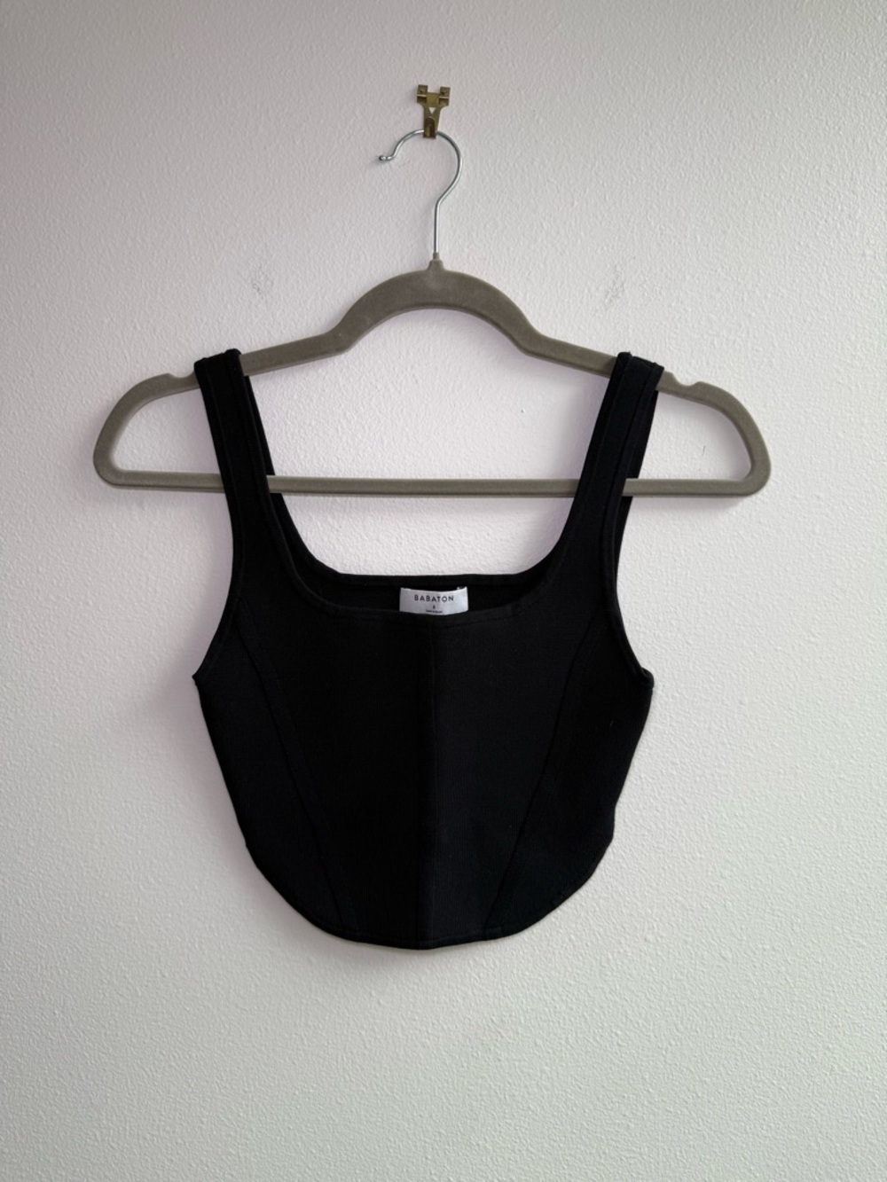 Aritzia Babaton Sculpt Knit Bustier Tank in Black
